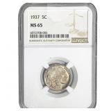 1937 Buffalo Nickel NGC MS65