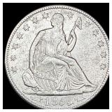 1855-O Silver Seated Liberty Half Dollar CHOICE AU