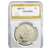 1882-CC Morgan Silver Dollar PGA MS65