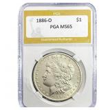 1886-O Morgan Silver Dollar PGA MS65