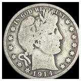 1914 Silver Barber Half Dollar NICELY CIRCULATED