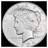 1934-D Silver Peace Dollar NEARLY UNCIRCULATED