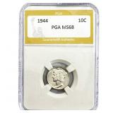 1944 Mercury Silver Dime PGA MS68