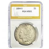 1894-S Morgan Silver Dollar PGA MS61