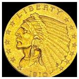 1910 Indian Head Gold $2.50 Quarter Eagle UNCIRCUL