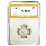 1873 Seated Liberty Dime PGA MS65