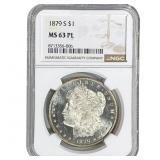 1879-S Morgan Silver Dollar NGC MS63 PL
