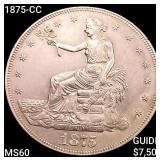 1875-CC Silver Trade Dollar UNCIRCULATED