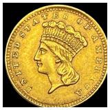 1856 Gold $1 Indian Head Type 2 CLOSELY UNCIRCULAT