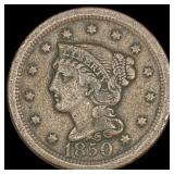 1850 Braided Hair Large Cent LIGHTLY CIRCULATED
