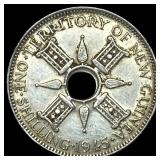 1945 New Guinea Silver 1 Shilling  UNCIRCULATED