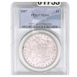 1887 Morgan Silver Dollar PCGS MS66