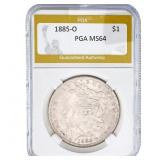 1885-O Morgan Silver Dollar PGA MS64