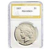 1927 Silver Peace Dollar PGA MS63+