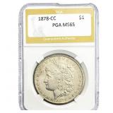 1878-CC Morgan Silver Dollar PGA MS65