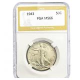 1943 Walking Liberty Half Dollar PGA MS66