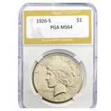 1926-S Silver Peace Dollar PGA MS64