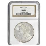1881-S Morgan Silver Dollar NGC MS66