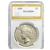 1924 Silver Peace Dollar PGA MS64+