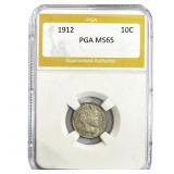 1912 Barber Dime PGA MS65