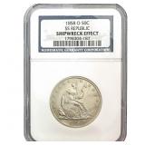 1858-O Seated Liberty Half Dollar NGC SHIPWRECK