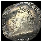 England Charles I 1625-49 Silver 6 Pence ABOUT UN