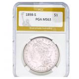 1898-S Morgan Silver Dollar PGA MS63