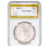 1881-S Morgan Silver Dollar PGA MS65