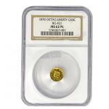 1870 Octagonal California Gold Half Dollar NGC MS6