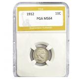 1912 Barber Dime PGA MS64