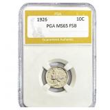 1926 Mercury Silver Dime PGA MS65 FSB
