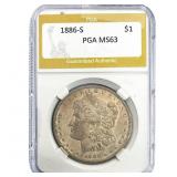 1886-S Morgan Silver Dollar PGA MS63