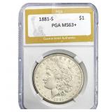 1881-S Morgan Silver Dollar PGA MS63+