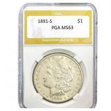 1891-S Morgan Silver Dollar PGA MS63