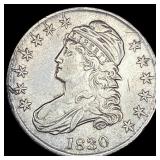 1830 Capped Bust Silver Half Dollar NEARLY UNCIRCU