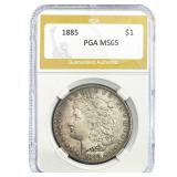 1885 Morgan Silver Dollar PGA MS65