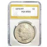 1878 8TF Morgan Silver Dollar PGA MS65