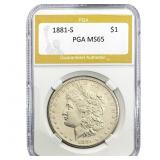 1881-S Morgan Silver Dollar PGA MS65