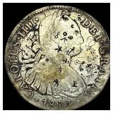 1804 Colonial Spain Silver 8 Reales Chopmarks NEAR