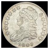 1809 Capped Bust Silver Half Dollar NEARLY UNCIRCU