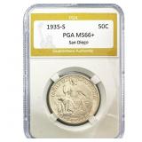 1935-S San Diego Half Dollar PGA MS66+