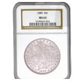 1889 Morgan Silver Dollar NGC MS63