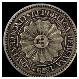 1879 Peru Provisional 5 Centavos