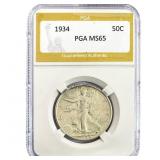 1934 Walking Liberty Half Dollar PGA MS65