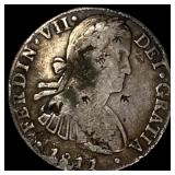 1811 Colonial Spain Silver 8 Reales Chopmarks NEAR