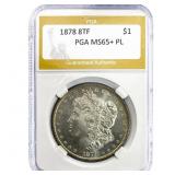 1878 8TF Morgan Silver Dollar PGA MS65+ PL