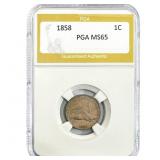 1858 Flying Eagle Cent PGA MS65