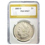 1885-O Morgan Silver Dollar PGA MS67