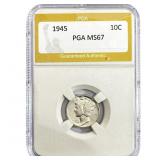 1945 Mercury Silver Dime PGA MS67