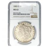 1880-O Morgan Silver Dollar NGC MS62